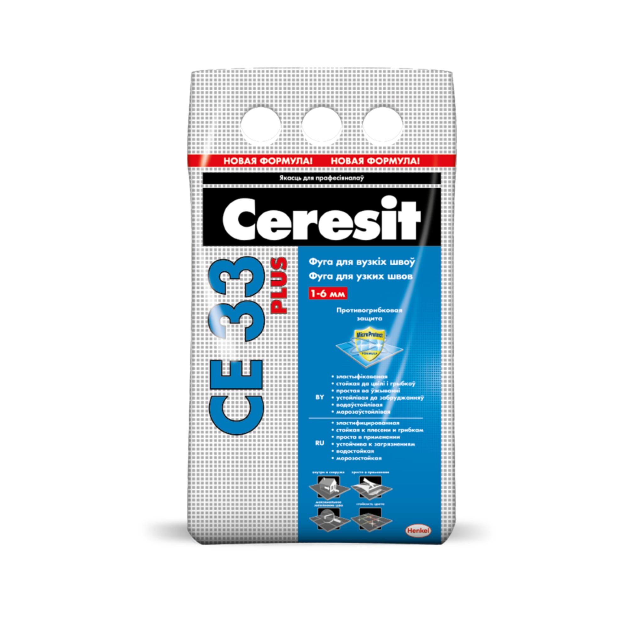 Затирка для швів CE33 Plus Ceresit 2кг - Магазин будівельних